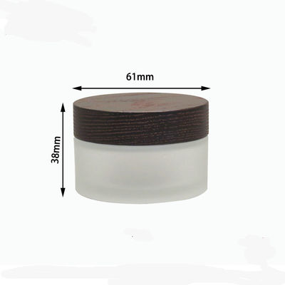 schiefe Schulter-kosmetisches Glasglas 15g 30g 50g mit hölzerner Deckel-Creme Browns
