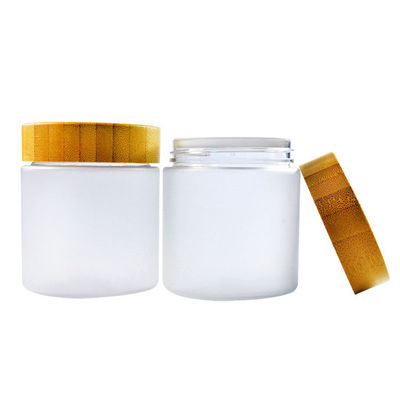 freundliche nachfüllbare Kosmetik HAUSTIER 250ml Eco bereifte Plastikglas mit Bambusdeckel