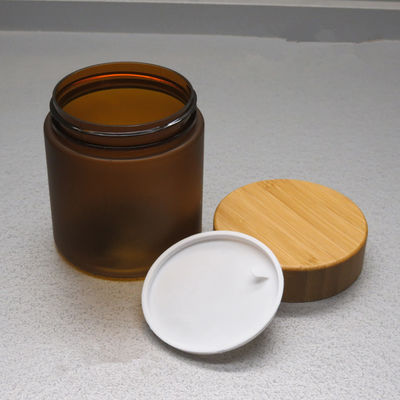 freundliche nachfüllbare Kosmetik HAUSTIER 250ml Eco bereifte Plastikglas mit Bambusdeckel