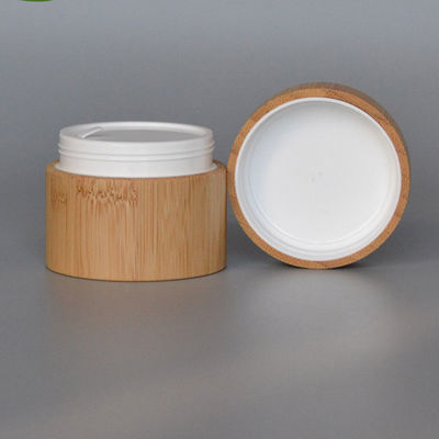 Neuer Style50g-nachfüllbarer leerer Bambuscremetiegel mit innerem Comsetics-Plastikglas