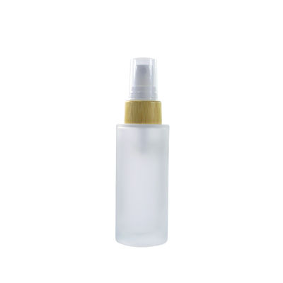 Flasche des Mattglas-50ml mit Bambuskappen-kosmetischem Behälter-Durchmesser 37mm* H95mmn