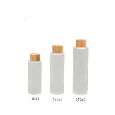 Flasche des Mattglas-150ml mit kosmetischer Lotions-Behälterpumpe Sorgfalt-Bambushaut