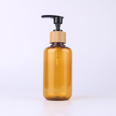 Amber Glass Bamboo Cosmetic Bottle mit hölzernem Kappen-Stich-Lotions-Sprüher
