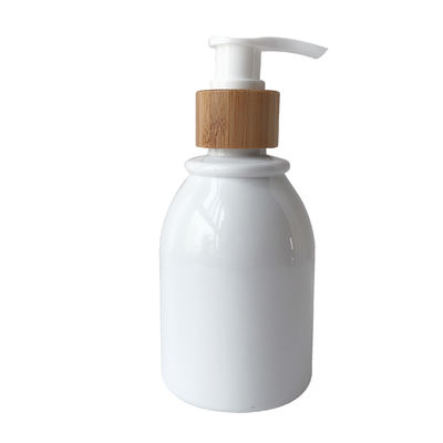 250ml bereifte Amber Cosmetic-HAUSTIER Flasche mit Bambuspumpe