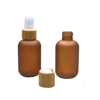 250ml bereifte Amber Cosmetic-HAUSTIER Flasche mit Bambuspumpe