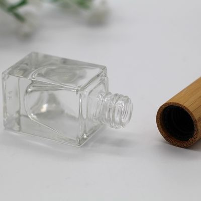 quadratische Nagellack-Flaschen-Bambuskappe bilden kosmetische Glasflaschen-leere Flasche