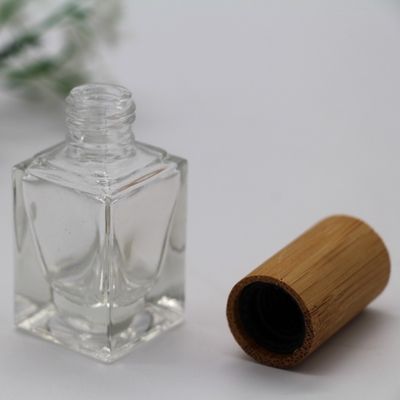 quadratische Nagellack-Flaschen-Bambuskappe bilden kosmetische Glasflaschen-leere Flasche