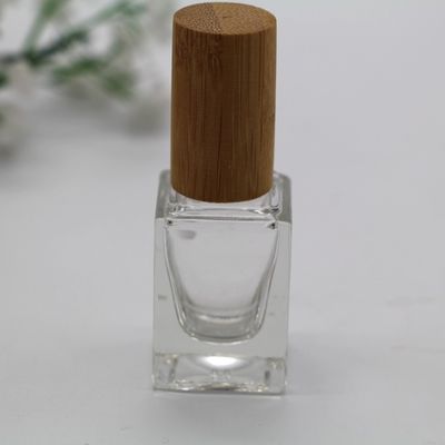 quadratische Nagellack-Flaschen-Bambuskappe bilden kosmetische Glasflaschen-leere Flasche