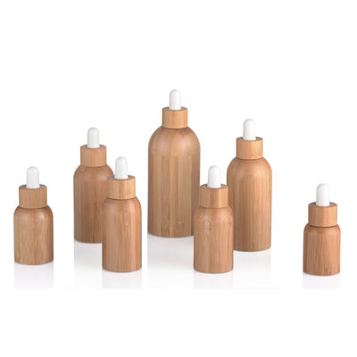 Glasflasche des ätherischen Öls mit Bambuskinderbeständiger Tropfenzähler-Luxushautpflege