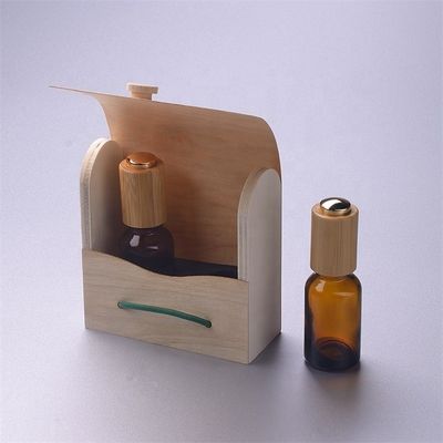 Glasflasche des ätherischen Öls mit Bambuskinderbeständiger Tropfenzähler-Bambuskasten