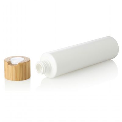 weiße Lotions-Creme-Plastikverwendungs-leere Flasche des Haustier-300ml kosmetische mit Bambuskappe