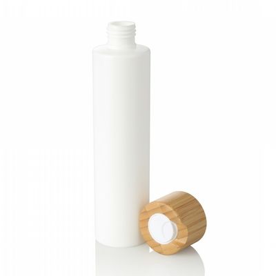 weiße Lotions-Creme-Plastikverwendungs-leere Flasche des Haustier-300ml kosmetische mit Bambuskappe