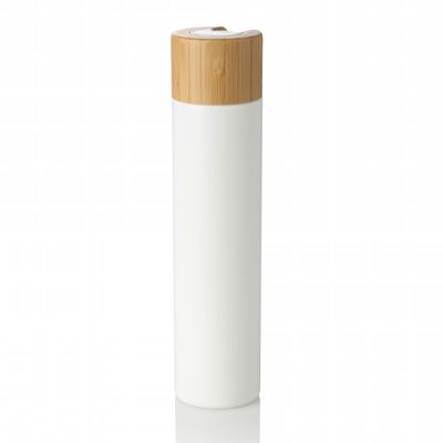 weiße Lotions-Creme-Plastikverwendungs-leere Flasche des Haustier-300ml kosmetische mit Bambuskappe