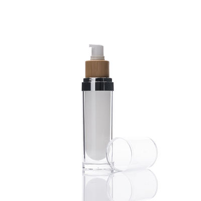 luftlose BambusPumpflaschen 100ml kosmetische umweltfreundliche Lotions-Creme Cotainer