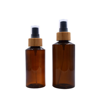 biologisch abbaubare bernsteinfarbige Wassernebelsprühflasche des Kunststoffgehäuses 200ml mit Bambus