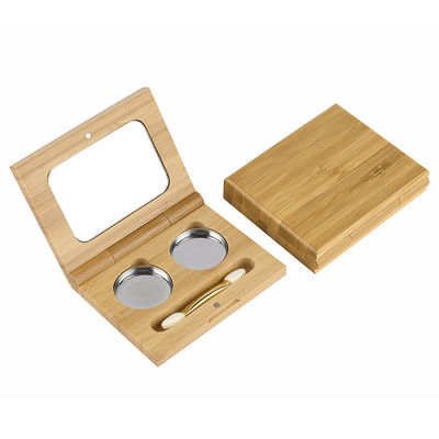 leerer kosmetischer Verpackenmake-uplidschatten-Doppelt-Hohlraum des bambus-10g mit Bürste