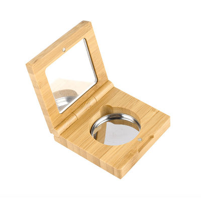 drückte leeres kosmetisches verpackendes Bambusmake-up 10g Pulver-Lidschatten mit Spiegel