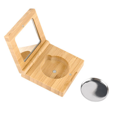 drückte leeres kosmetisches verpackendes Bambusmake-up 10g Pulver-Lidschatten mit Spiegel