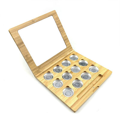 Leere kosmetische verpackende gepresstes Pulver-Lidschatten-Make-upbambuspalette