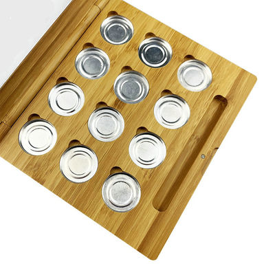 Leere kosmetische verpackende gepresstes Pulver-Lidschatten-Make-upbambuspalette