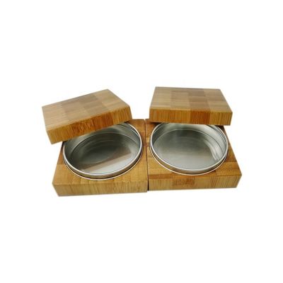 Leere Kosmetik rüttelt Aluminiumbehälter mit Bambusabdeckungs-/Lidschattenpulver