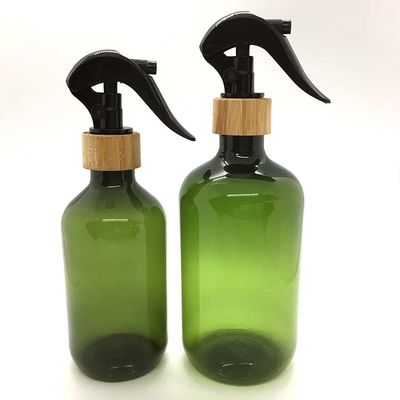 Boston-Runde HAUSTIER-Plastikflasche 500ml mit Bambustriggersprüher PCR-HAUSTIER-Flasche