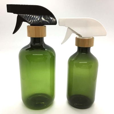 Boston-Runde HAUSTIER-Plastikflasche 500ml mit Bambustriggersprüher PCR-HAUSTIER-Flasche