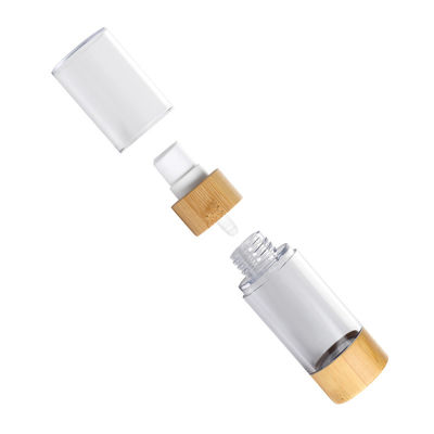luftlose PlastikPumpflasche der Vakuumpumpe-Lotionsflasche 30ml 50ml mit Bambusdeckel