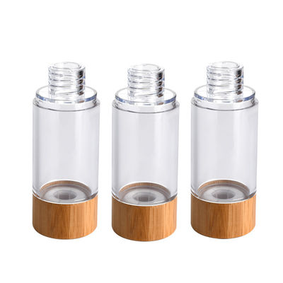 luftlose PlastikPumpflasche der Vakuumpumpe-Lotionsflasche 30ml 50ml mit Bambusdeckel