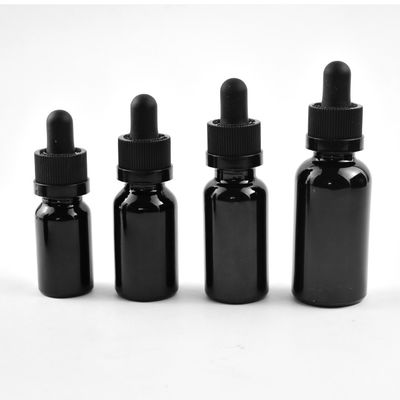 Matte Frosted Black Essential Oil-Glasflasche mit CR Tropfenzähler-Kappen-Flasche