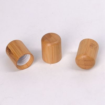 Flasche des ätherischen Öls leeres kosmetisches Brown mit 18mm hölzerner Bambusüberwurfmutter