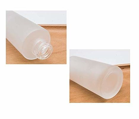 Flasche des Mattglas-120ml mit kosmetischer Lotions-Behälterpumpe Sorgfalt-Bambushaut